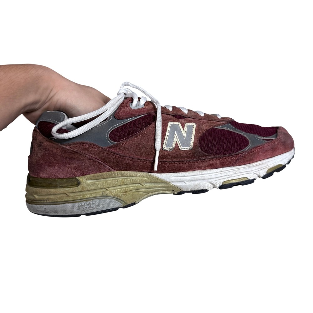 New Balance 993 Heritage Running Shoes Mens 10 Burgundy Grey Suede Made in USA - Picture 7 of 12